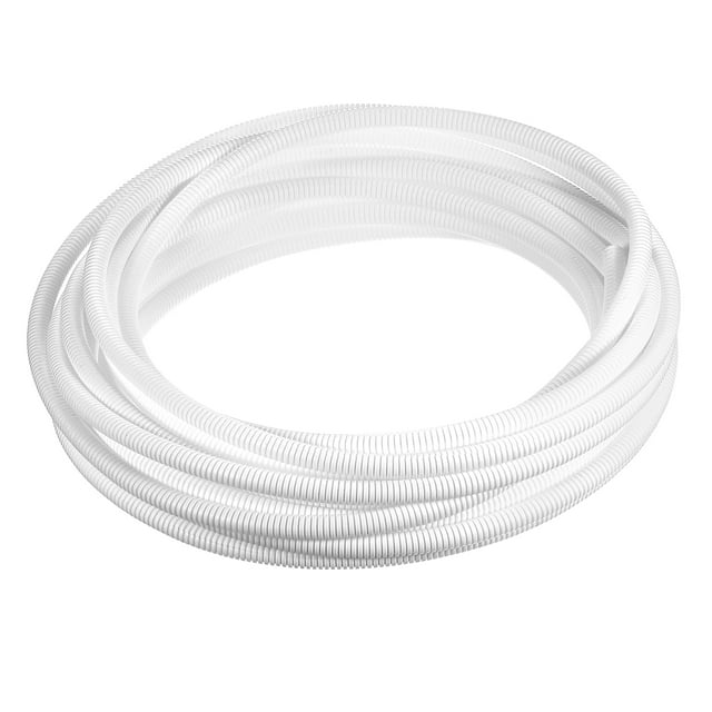 1/4 Inch x 32.8 Ft Split Wire Loom Tubing , Protective Split Cable Conduit, White