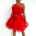 thumbnail image 1 of Robe en Tulle Sans Manches pour Femmes 2023 Robe Courte en Maille Unie Princesse Robe de Soirée Sans Couture, 1 of 4