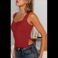 thumbnail image 4 of Tops Cortos para Salir de Mujer, Camisetas Sin Espalda, Ropa Básica de Verano Y2K para Adolescentes, Ropa , Rojo M, 4 of 7
