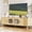 Natural, variant on Richya TV Stand for 55/60/65 inches TV, Wood Media TV Cabinet with Glass Doors, Entertainment Center with Storage for Living Room, Bedroom, Oak