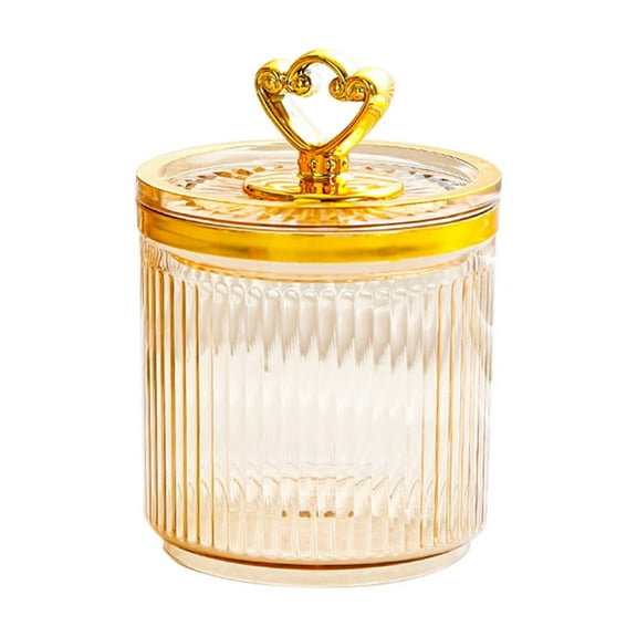 Gold Clear Storage Jar With Plastic Material And Sealable Lid For Pantry Organization Durable For Long Term Use