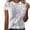 White, variant on Tops For Women T-Shirts Lace Flower Ruffle Hem Short Sleeve Solid Summer Clothes Black