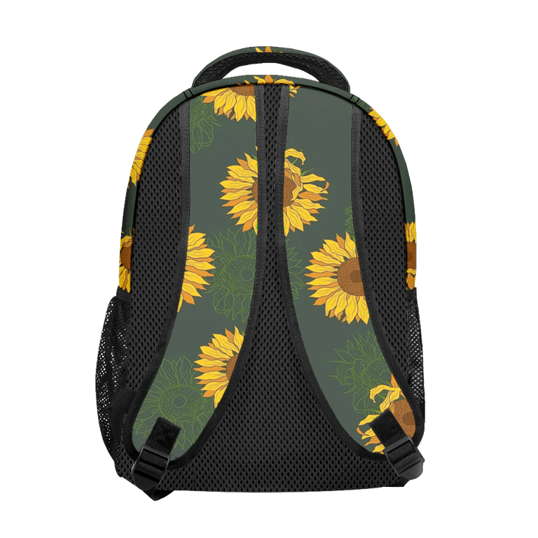 Binienty Sunflower Sloth Backpack for School Boys Middle School Bag for Girls Bookbags with Lunch Box Ages 8-10 Pencil Case Elementary School Supplies