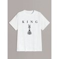 thumbnail image 3 of Men's Casual Chess & Letter Print Round Neck Short Sleeve T-Shirt | Two colors  S-5XL SIZE, 3 of 5