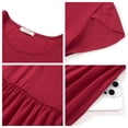 thumbnail image 5 of UVN Womens Summer Dresses Short Petal Sleeve Crew Neck Midi Sundress for Women A-Line Flowy Dress with Pocket, 5 of 8