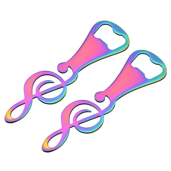 Bottle Opener, 2pack Metal Beer Bottle Opener, Music Note Flat Bottle Openers, Cool Gifts for Bartender(Colorful)