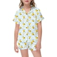 thumbnail image 1 of Ensemble de Pyjamas de Noël pour Enfants Imprimé Soie Pjs pour Filles Manches Courtes 2 Pcs Ensemble de Pyjamas Tenues de Noël Pjs de Noël Enfants 3-4 Ans, 1 of 3