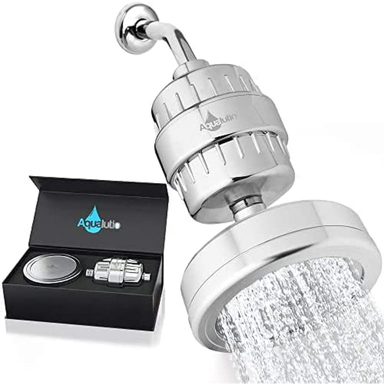 AQUALUTIO HIGH PRESSURE Filtered Shower Head Set 15 Stage Shower Filter  With Vitamin C and E, Removes Chlorine and Harmful Substances - Shower Head
