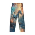 thumbnail image 3 of Vsdgher Forest Lake White Horse Print Mens Pajama Pants Sleep & Lounge Pants, PJ Bottoms With elastic waistb and Pockets, 3 of 5