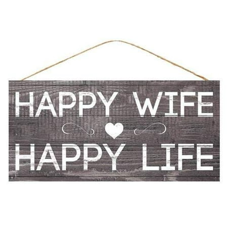 Wooden Patio Doors Ebay Happy Wife Happy Life Sign - 12.5