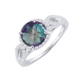 thumbnail image 2 of Sterling Silver with Mystic Topaz and White Zircon Halo Ring, 2 of 3