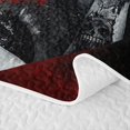 thumbnail image 5 of Erosebridal Spooky Skull Couple Twin Quilt Set, Halloween Red Rose Twin Coverlet Set for Boys Girls, Red Black Grey, 2-Piece 1 Bedspread and 1 Pillowcase, 5 of 7