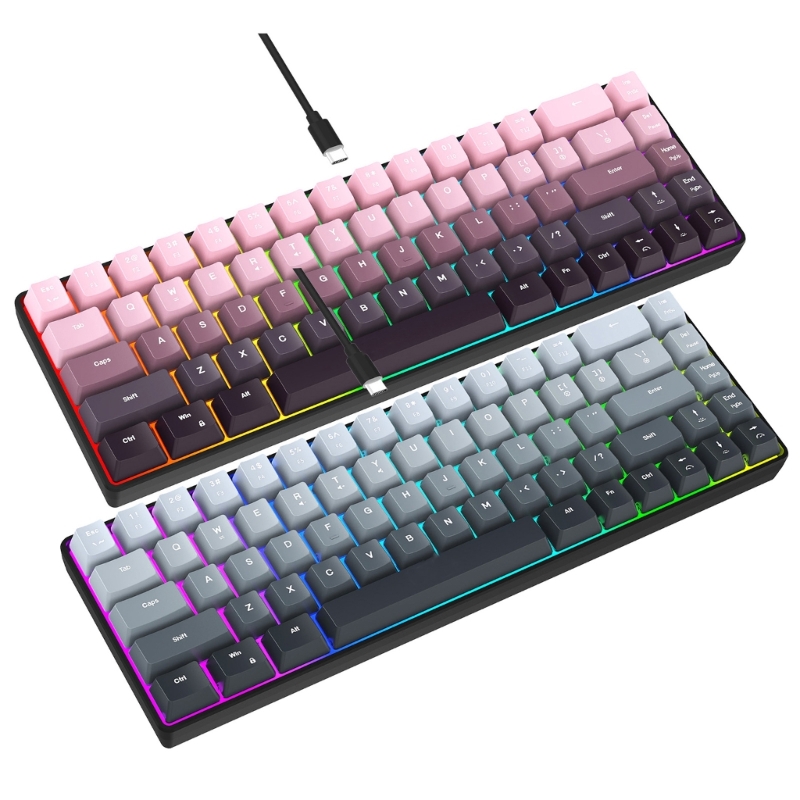 Gasket Mount Wireless Mechanical Keyboard RGB Backlit Hot Swappable Switch 8000mAh Battery PBT Keycaps Ergonomic Design