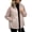 Khaki, variant on Quilted Jackets for Women Full Zip Up Stand Collar Casual Patchwork Ribbed Knitted Coats with Pockets