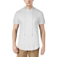 thumbnail image 1 of Ma Croix Mens Hipster Side Zipper Hoodie Round Hemline T Shirt, 1 of 6