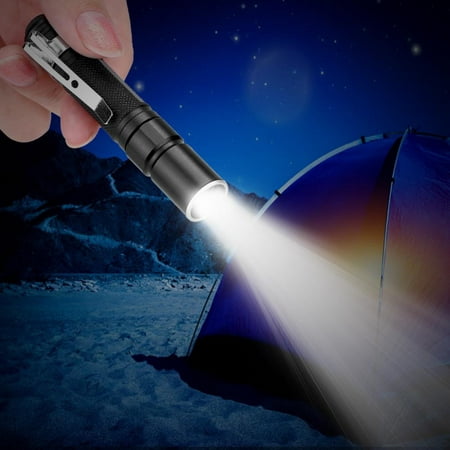 Qiilu Mini lampe de poche à clip de stylo à LED portable lampe