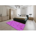 thumbnail image 5 of Ahgly Company Machine Washable Indoor Square Transitional Fuchsia or Magenta Purple Area Rugs, 4' Square, 5 of 7