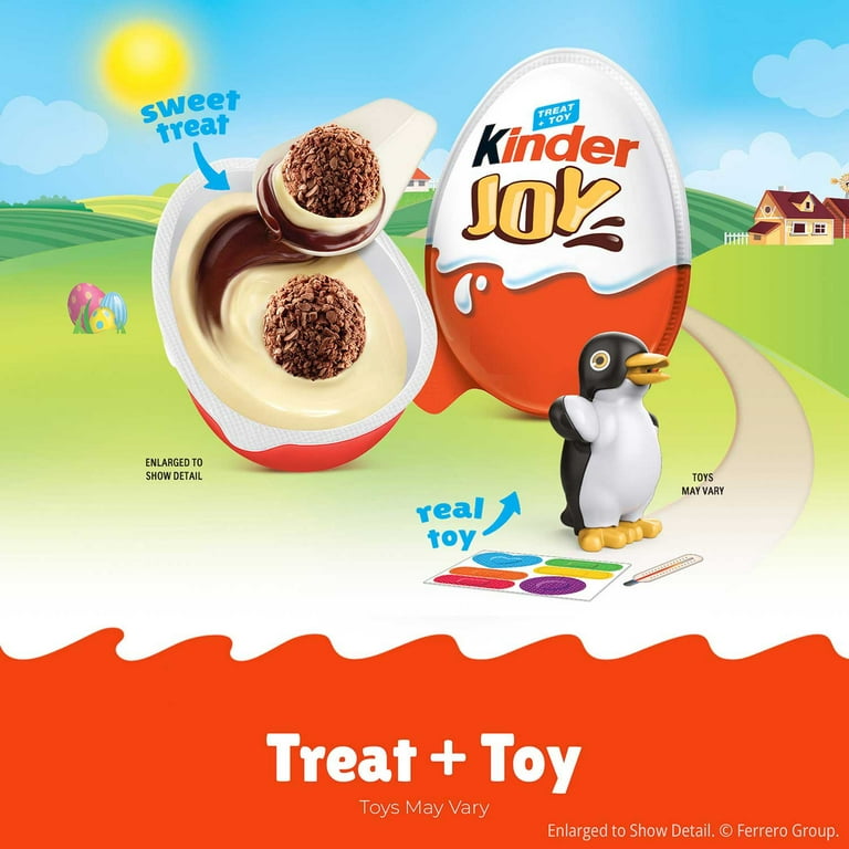 Kinder Joy 20 Ct White Chocolate Eggs with Toys – Total 14 oz