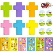 TINYSOME Easter Craft Set Decorate with Colorful Backgrounds,Easter Stickers, Ribbons