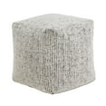 thumbnail image 2 of Weston Home Dinant Upholstered Square Pouf Ottoman, Black & White Tweed Chenille, 2 of 5