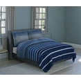 thumbnail image 2 of Inspired Surroundings 3-Piece King Comforter Set, Blue Harper Stripe, 2 of 8