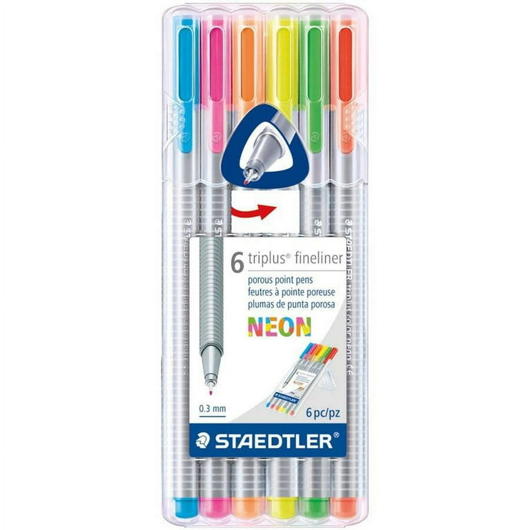 Staedtler Triplus Fineliner Pen, Neon - 6 pack