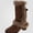 Brown, variant on WAVSUF Women's Plus Size Mid Calf Boots Pointed Toe Wide Width Mid Heel Fleece Warm Winter Suede Casual Boots Black 6
