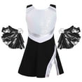 thumbnail image 3 of Alvivi Kids Girls Cheerleading Costumes Sequin Dress With Pom Poms Uniform 4-14, 3 of 6