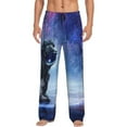 thumbnail image 2 of Goofa Astronauts Start Running Printed Soft Pajama Pants for Men, Wide Leg Comfy Casual Lounge Yoga Pants-Medium, 2 of 9