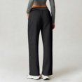 thumbnail image 4 of High Waisted Wide Leg Quick Dry Trousers Women Lightweight Relaxed Fit Daily Yoga Pants with Pockets, 4 of 6