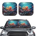 thumbnail image 2 of Salouo Underwater Plant Octopus Pattern Car Windshield Sun Shade Foldable | Front Windshield Shade for Sun, Heat and UV Rays | Interior Sun Protection-Medium, 2 of 6