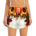 thumbnail image 2 of Goofa Thanksgiving With Autumn Printed Women 2 in 1 Running Shorts,Quick Dry Athletic Workout Shorts,High Waisted Athletic Shorts with Liner Pockets-X-Large, 2 of 9