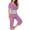 Purple, variant on WCMZJ Pajama Sets for Women 2 Piece Color Block Short Sleeve Tops Capris Pant Lounge Outfits Crewneck Pleated Button Sleepwear Gray 2XL