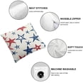 thumbnail image 4 of BANET Pillowcase for Couch Sofa Red Navy Blue Design White, 4 of 5