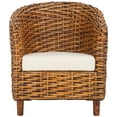 thumbnail image 2 of Safavieh Omni Coastal Rattan and Wood Dining Arm Chairs, White/Honey Dark Brown, 2 of 6