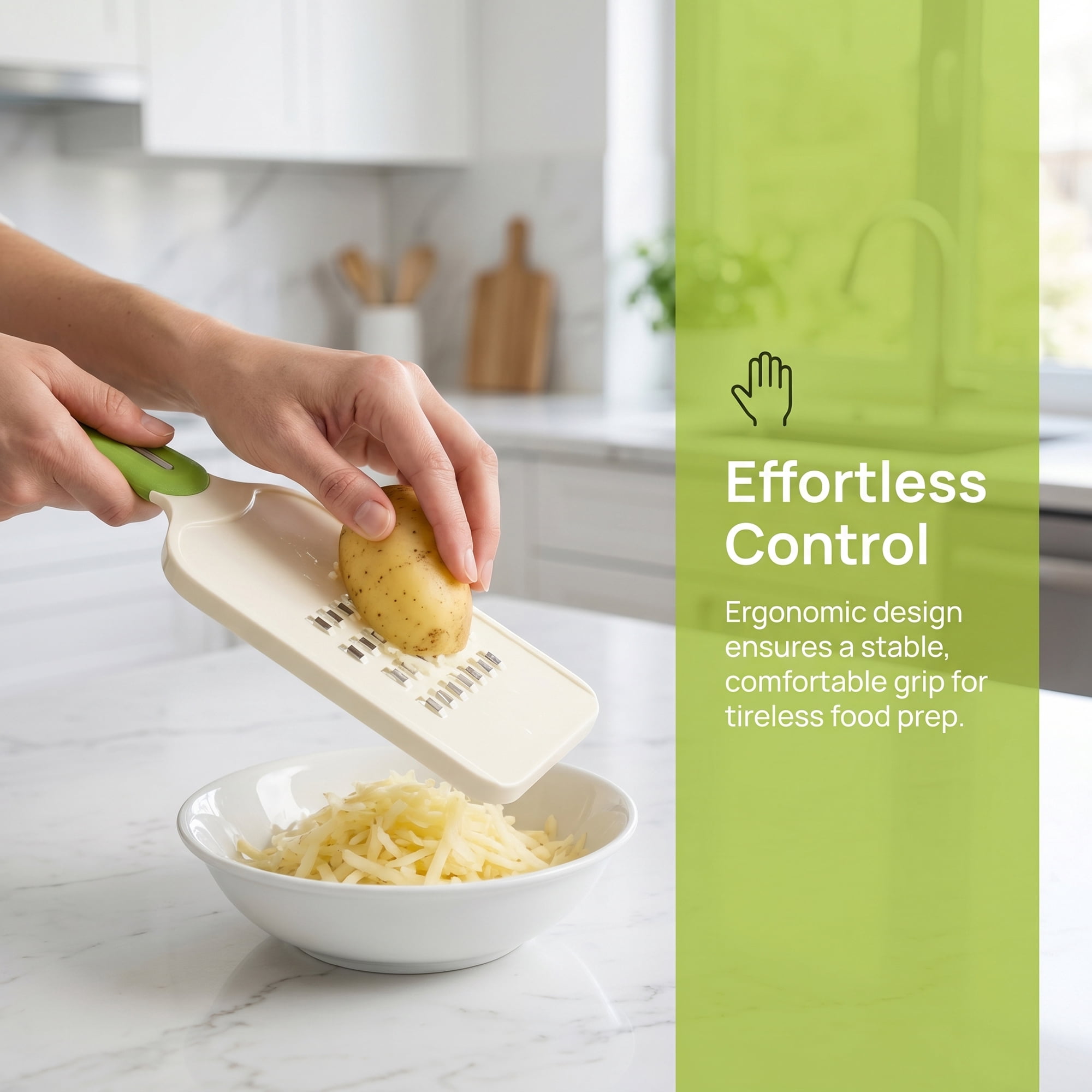 Unique Bargains Plastic Mandoline Slicer with Non-Slip Base for Safety Green C 11.2"x3.9"