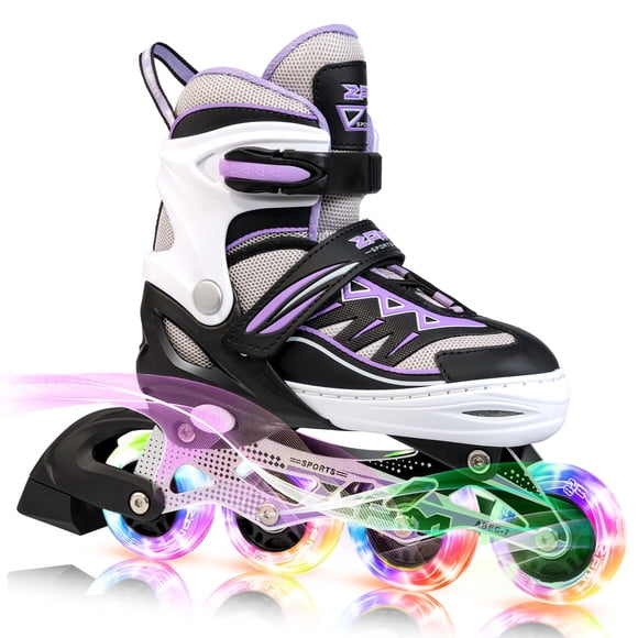 Patines en línea 2PM SPORTS Cytia Purple para niñas con ruedas iluminadas