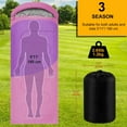 thumbnail image 2 of Teblint Camping Sleeping Bag for Adults Kids, Cold Weather Warm Sleeping Bag with Compression Bag for 3 Seasons, Compact Camping Essentials Gear Accessories Hiking Sleep Must Haves-Pink, 2 of 11