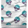 thumbnail image 1 of Soimoi Silk Fabric Leaves & Floral Block Printed Fabric 1 Yard 42 Inch Wide, 1 of 3
