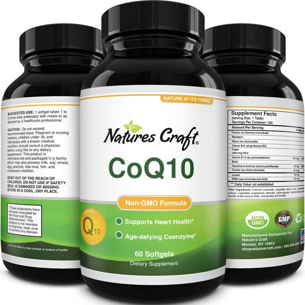 Coenzyme Q10 100mg Energy Pills for Anti Aging Skin Care and Heart