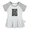 thumbnail image 5 of Pack of 2, My Aunt Loves Me More Than Tacos & Back Off I Have A Crazy Aunt Funny Dresses For Baby, Newborn Babies Skirts, Infant Princess Dress, Toddler Frocks (Gray Raglan Dresses, 12-18 Months), 5 of 5