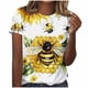 thumbnail image 1 of Tops de Cuello Redondo para Mujeres Casual de Moda Impresa Camiseta de Manga Corta Top 95% Poliéster 5% Elastano para Uso Diario Y de Fiesta, 1 of 5