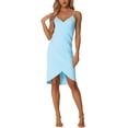 thumbnail image 2 of INSPIRE CHIC Women's Cover Ups Spaghetti Strap Backless Beach Seaside Sarongs Wrap Summer Dress S Light Blue, 2 of 6