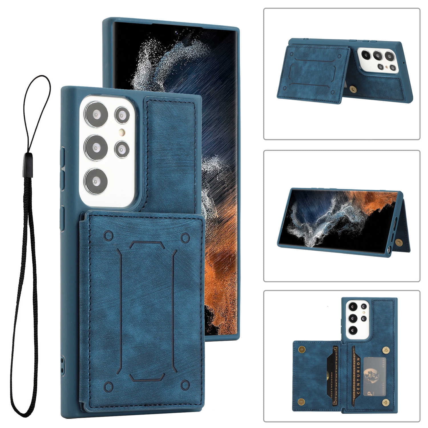 Crossbody Faux Leather Phone Case For Galaxy S23 Ultra S22 Ultra Note 20  Ultra S21 Fe S23 Fe With Holder Long Lanyard Wallet Protect Cover - Temu