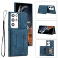 thumbnail image 1 of for Galaxy S23 Ultra Wallet Case with RFID Blocking Card Holder,Premium PU Leather Double Magnetic Buttons Stand Flip Wrist Lanyard Strap Back Cover Case for Samsung Galaxy S23 Ultra,Blue, 1 of 6
