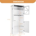 thumbnail image 2 of 68" Tall Kitchen Pantry, LED Pantry Cabinet & Power Outlets Wood Storage Cabinet with Microwave Stand, White Pantry Storage Adjustable Shelves for Kitchen Cupboard Dining Room, 2 of 10