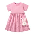 thumbnail image 2 of WEAIXIMIUNG Robes Blanches pour Filles 7-8 Robe Lapin de Pâques Robe d'Été pour Filles Imprimé Dessin Animé Robe Décontractée pour Enfants Bébé 7 Ans, 2 of 7