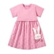 thumbnail image 1 of Vestido con estampado de conejito para niña REDARER: vestido ligero de verano, informal, estilo caricatura, para tallas 12 a 18 meses., 1 of 5