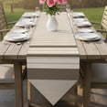 thumbnail image 6 of Brown Beige Striped Table Runner Linen Burlap Table Runner 108 Inches Long Farmhouse Stripes Cottagecore Dresser Scarves for Kitchen Island Coffee Dining Room Party Wedding Holiday Decor 13"x108", 6 of 8