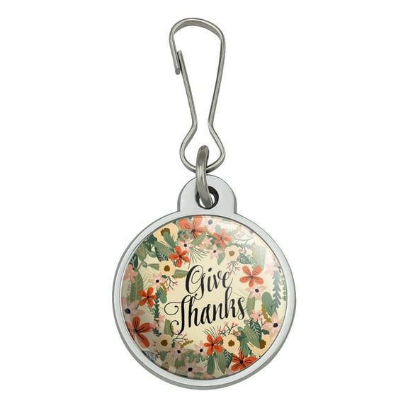Give Thanks Thankfulness Thank You Jacket Handbag Purse Luggage Backpack Zipper Pull Charm